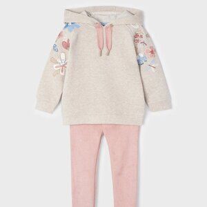 Girls Mayoral Suede Leggings Set, Size 8